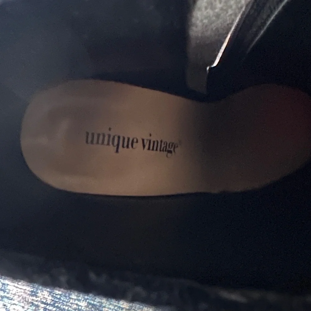 Unique Vintage Black Button-Front Platform Ankle Boots